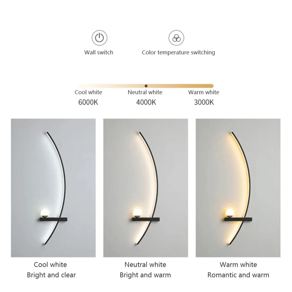 Verthara Smart LED Wall Lamp with Remote Control – Modern Minimalist Indoor Wall Sconce for Bedroom and Living Room Lighting
