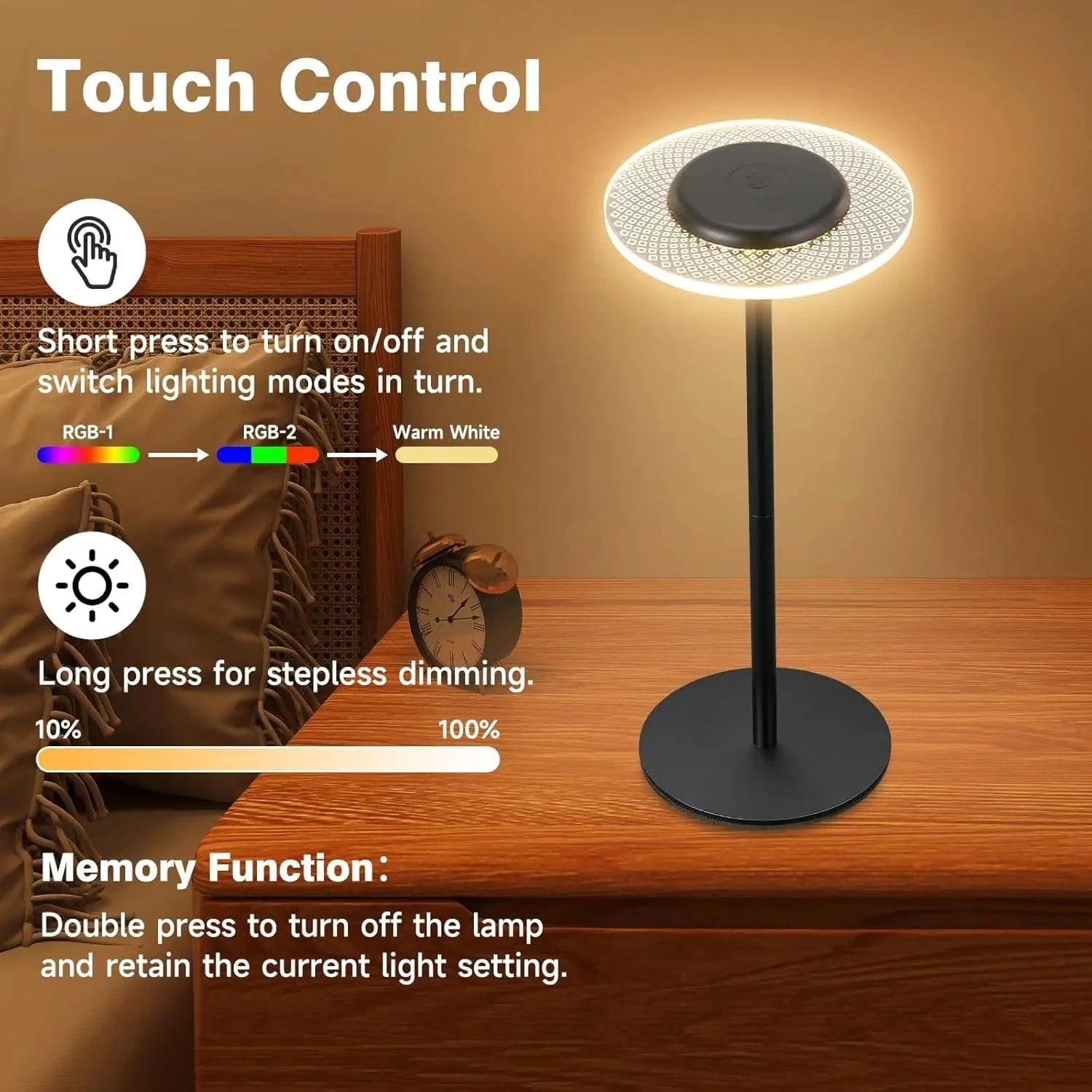 Verthara Smart RGB LED Rechargeable Table Lamp