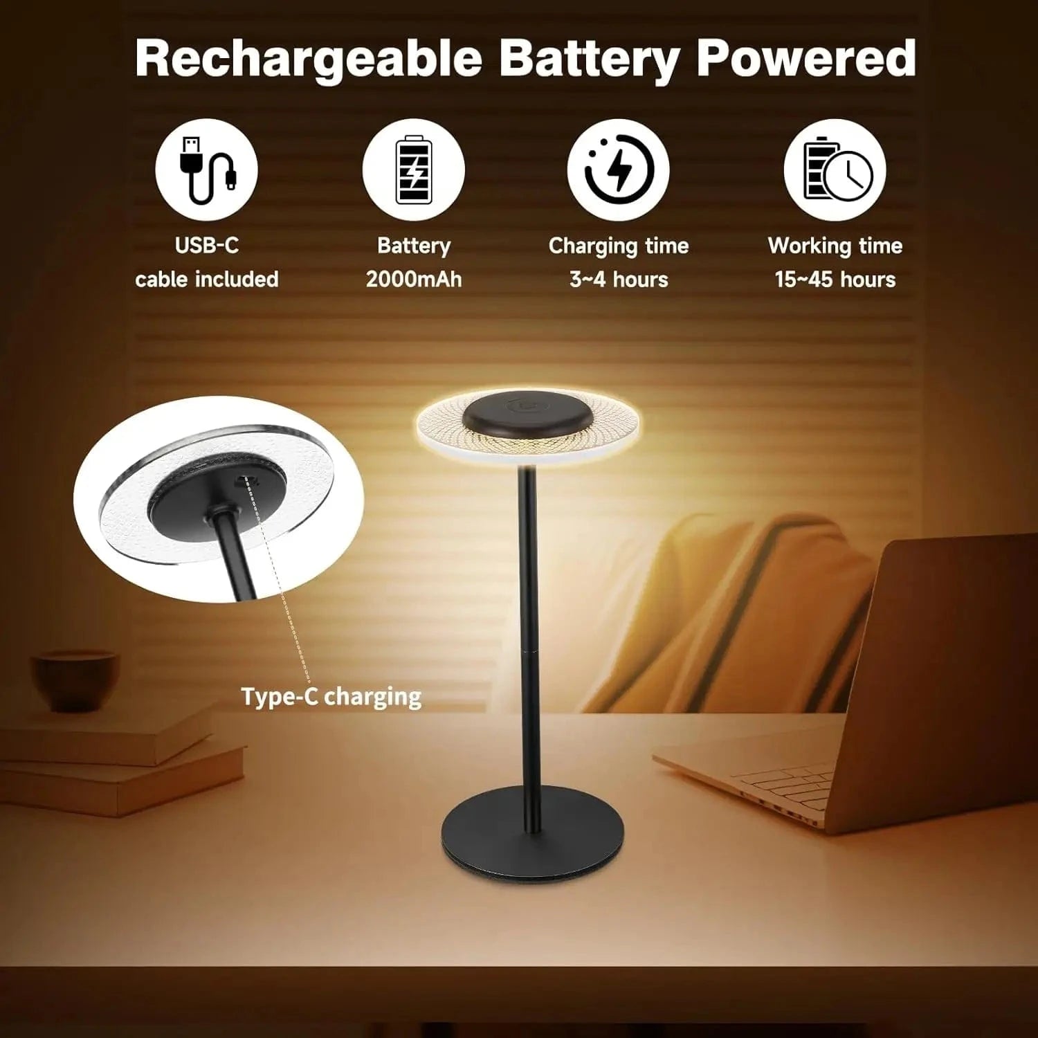 Verthara Smart RGB LED Rechargeable Table Lamp