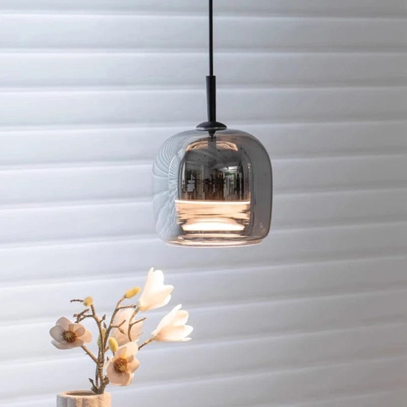 Verthara Smoke Grey Glass Pendant Light