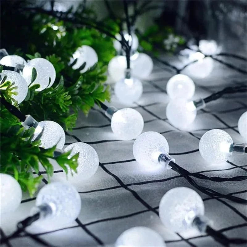 Verthara Solar Fairy Globe String Lights – 20ft, 30 Lights, 8 Functions, IP54 Waterproof for Outdoor Party and Holiday Decorations