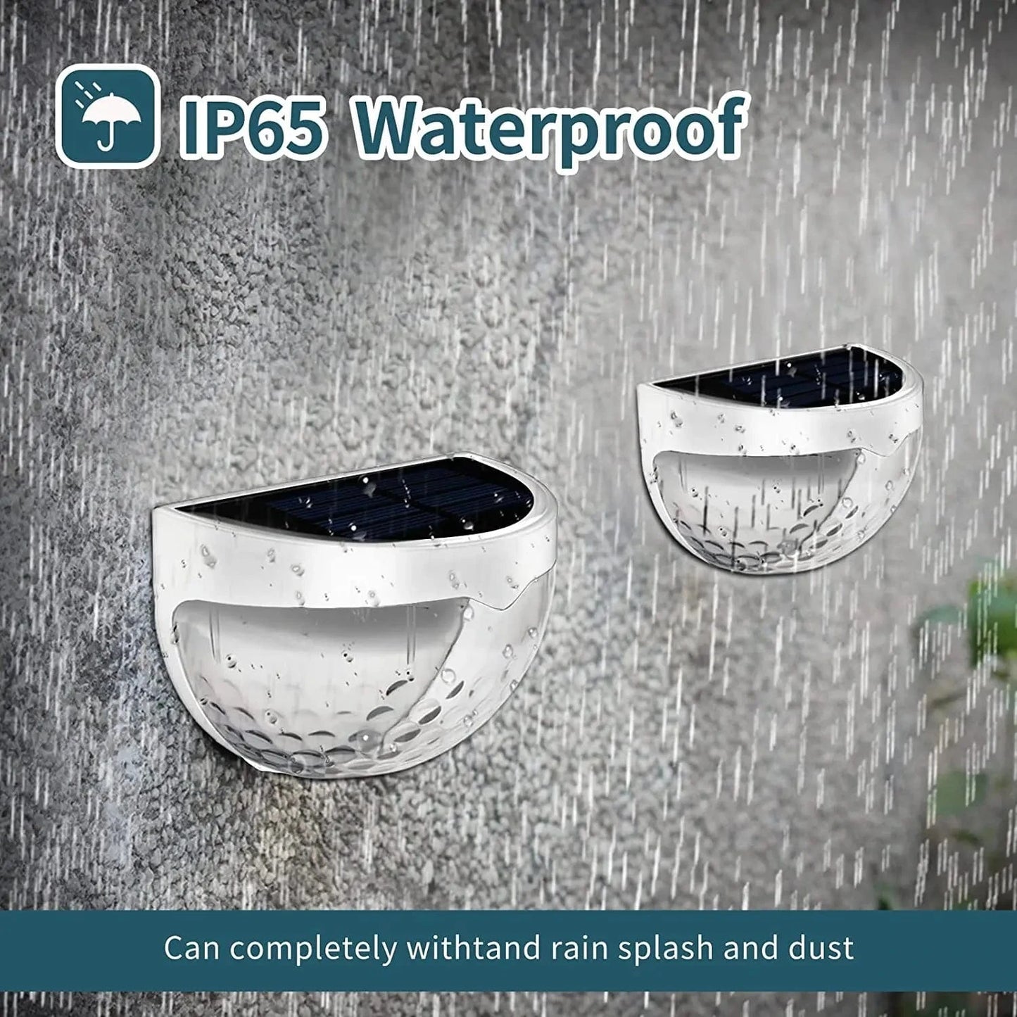 Verthara Solar Fence Light - 6 LED - Auto On/Off with Light Sensor