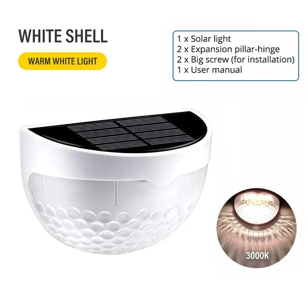Verthara Solar Fence Light - 6 LED - Auto On/Off with Light Sensor White-warm white