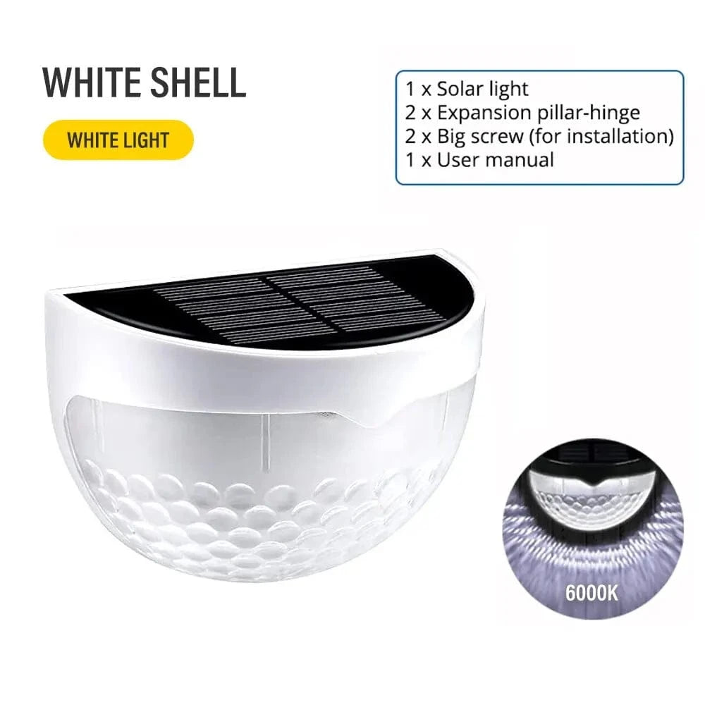 Verthara Solar Fence Light - 6 LED - Auto On/Off with Light Sensor White-white light