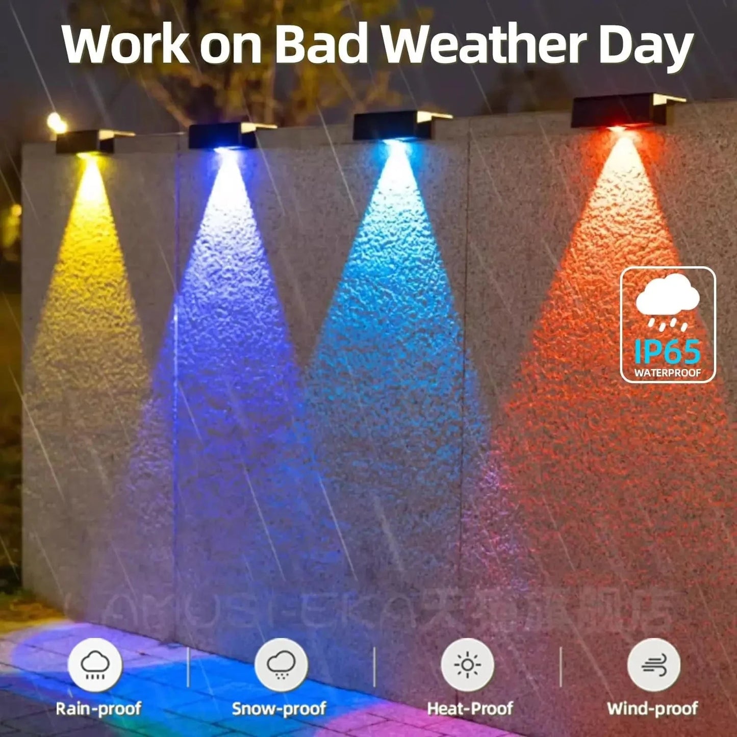 Verthara Solar Fence Lights, LED Bright Lens