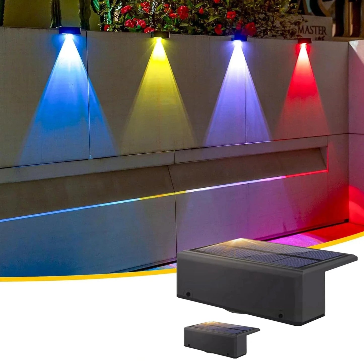 Verthara Solar Fence Lights, LED Bright Lens 2pcs