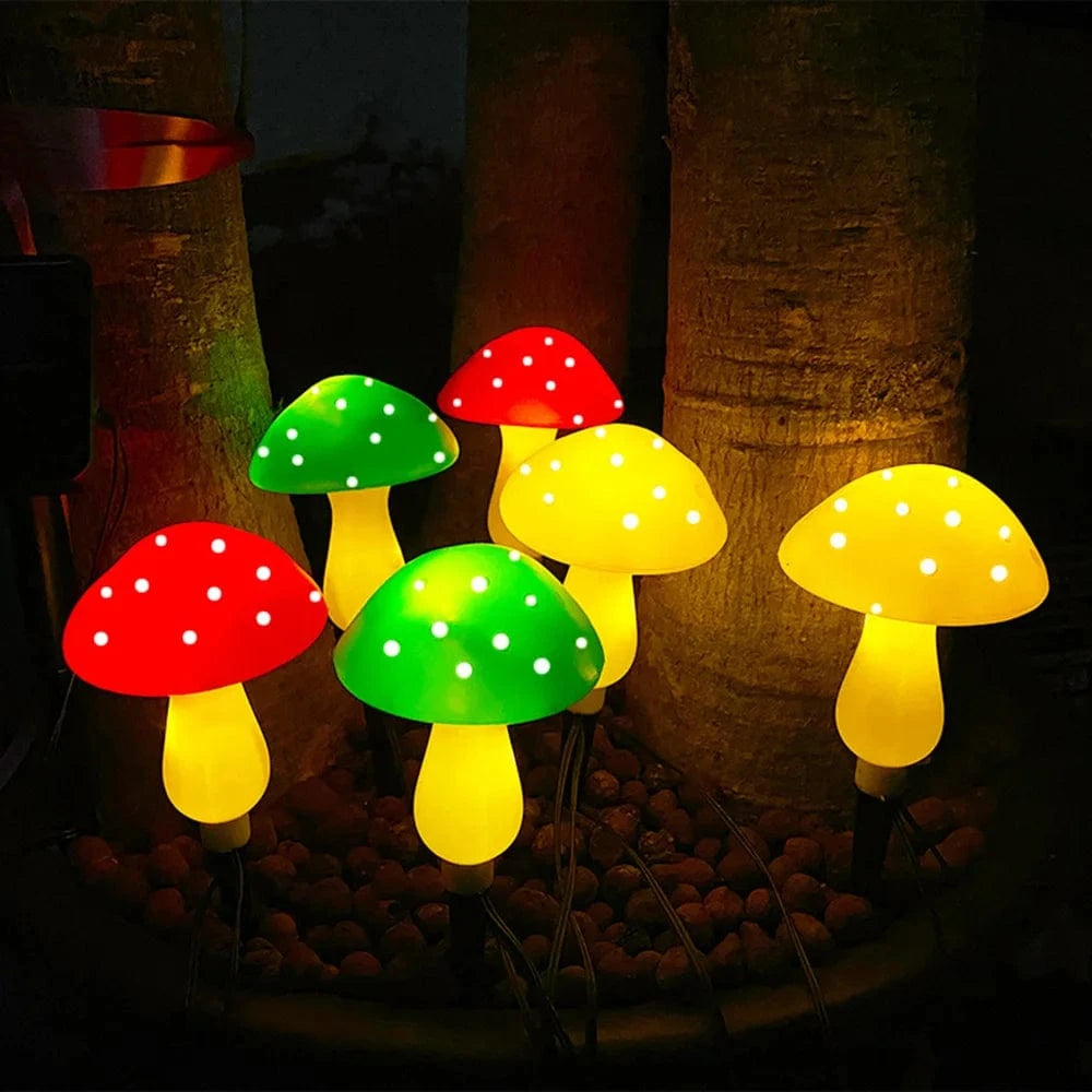 Verthara Solar Garden Light Mushroom 6 in 1 mushroom