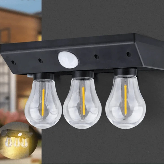 Verthara Solar Induction Outdoor Wall Lights - Motion-Activated, Energy-Efficient Lighting for Courtyards and Kids' Rooms 3 head