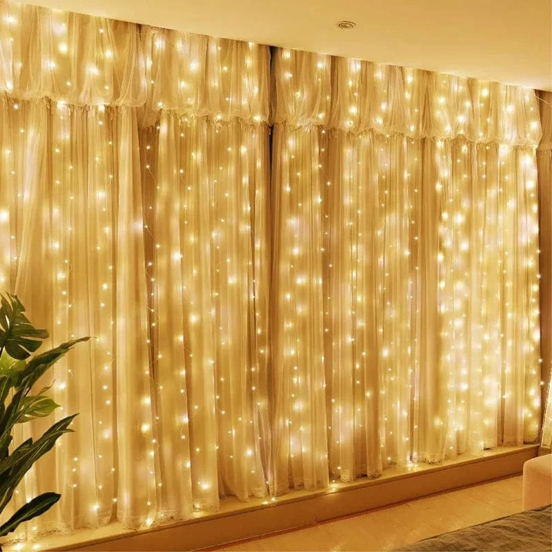 Verthara Solar LED Curtain Light - Copper Wire String Lights