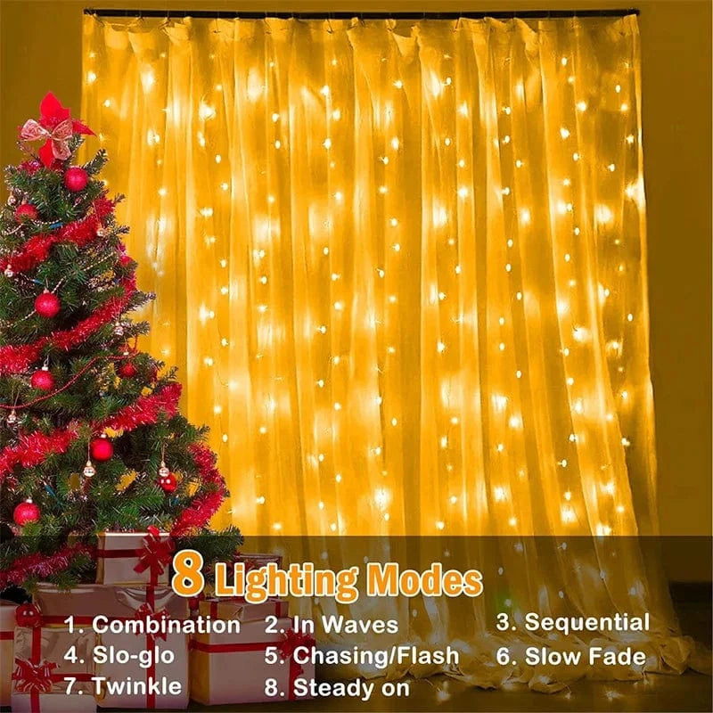 Verthara Solar LED Curtain Light - Copper Wire String Lights