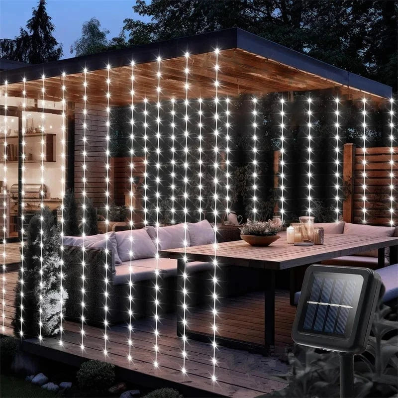 Verthara Solar LED Curtain Light - Copper Wire String Lights