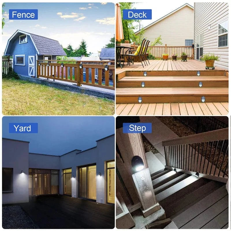 Verthara Solar LED Deck Lights – Waterproof Outdoor Stair Step Lights with 10 Bright LEDs for Garden and Pathway Illumination