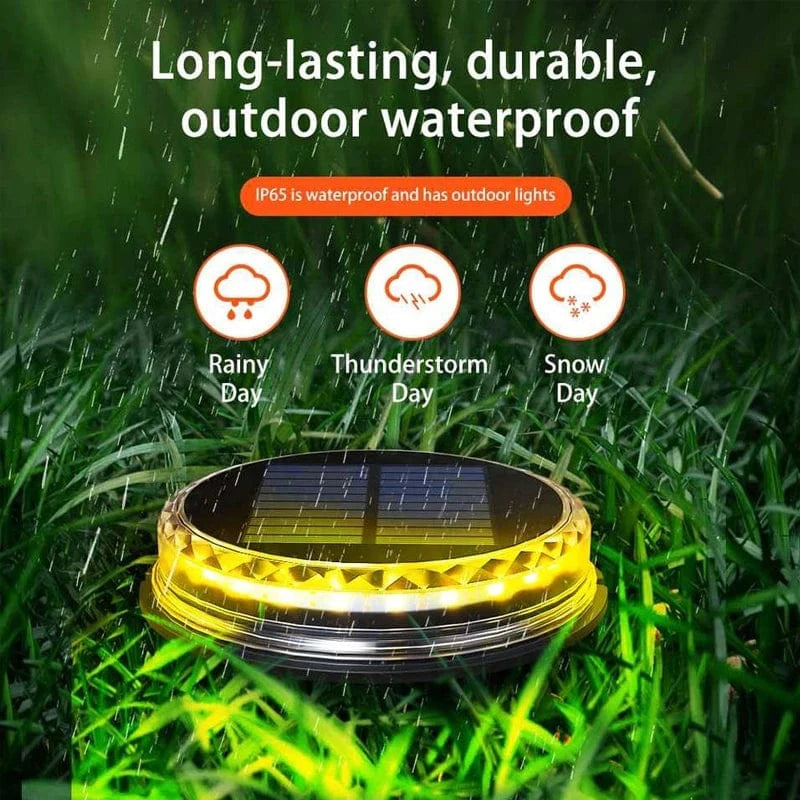 Verthara Solar LED Disk Lights for Outdoor Garden – IP65 Waterproof, Dusk-to-Dawn Sensor, 17 LEDs, Durable Landscape Lighting