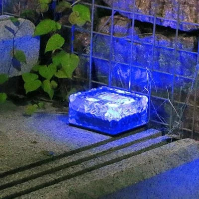 Verthara Solar LED Garden Brick Light – Waterproof – Rechargeable – Outdoor Lighting - Decorative Colour Options - Soft Ambient Illumination Blue