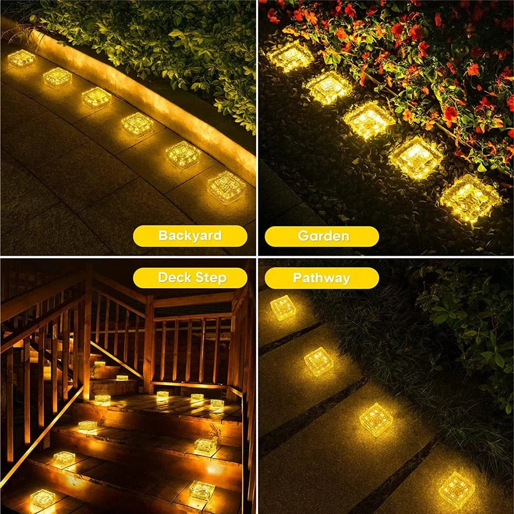Verthara Solar LED Garden Brick Light – Waterproof – Rechargeable – Outdoor Lighting - Decorative Colour Options - Soft Ambient Illumination