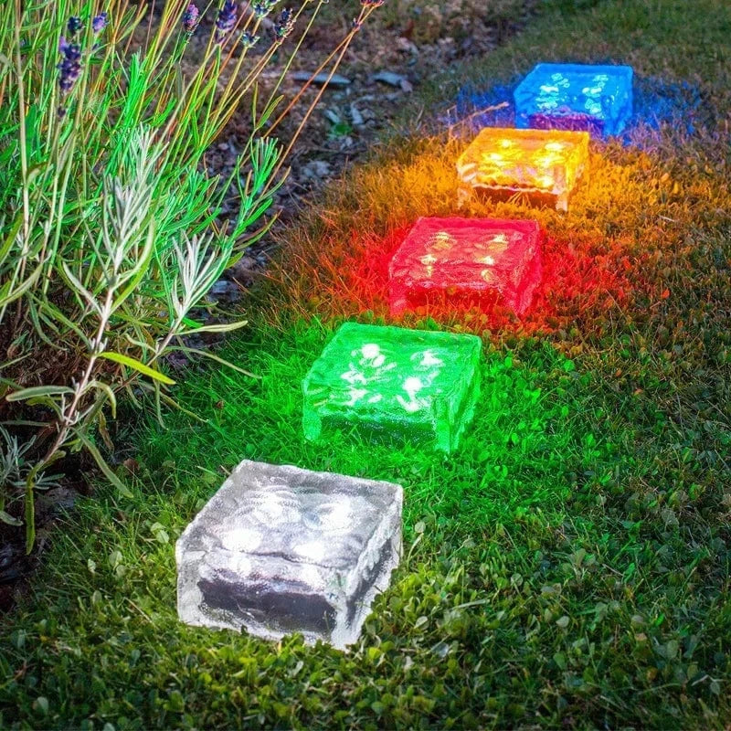 Verthara Solar LED Garden Brick Light – Waterproof – Rechargeable – Outdoor Lighting - Decorative Colour Options - Soft Ambient Illumination