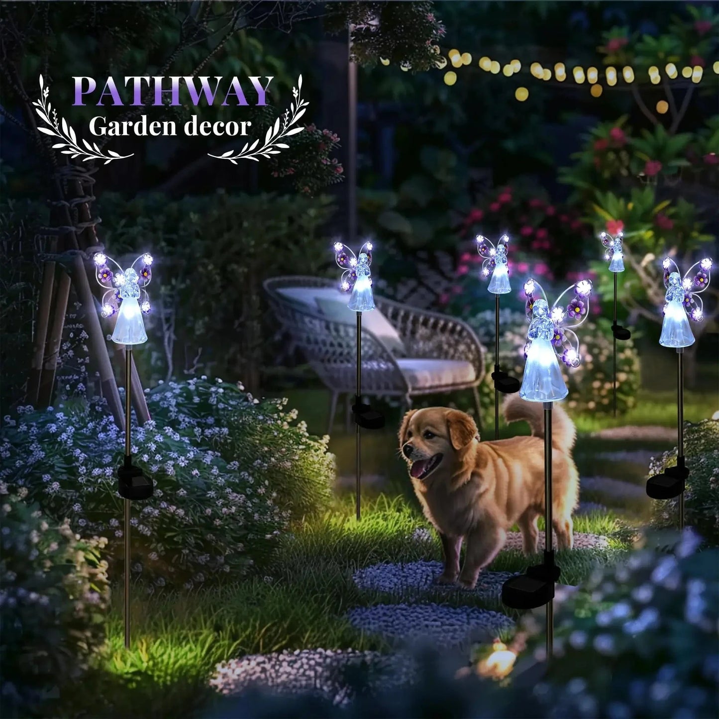 Verthara Solar LED Garden Light - Angel Design - Waterproof - Outdoor Decorative - Automatic On/Off - Durable Stainless Steel