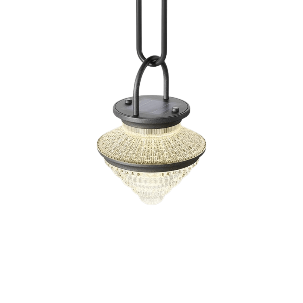 Verthara Solar LED Hanging Lantern - Waterproof - USB Rechargeable - Three Lighting Modes - Ideal For Outdoor - Garden - Patio - Camping B