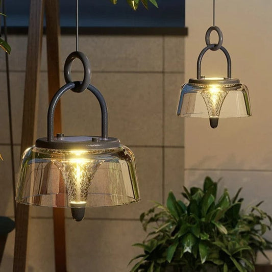 Verthara Solar LED Hanging Lantern - Waterproof - USB Rechargeable - Three Lighting Modes - Ideal For Outdoor - Garden - Patio - Camping