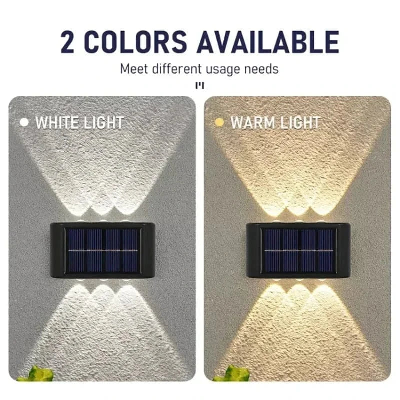 Verthara Solar LED Outdoor Wall Light – Waterproof - Auto On/Off - Warm White - Durable ABS - Easy Installation - IP65 Rated