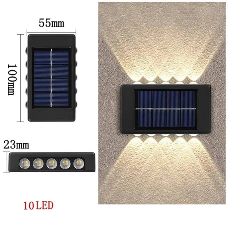 Verthara Solar LED Outdoor Wall Light – Waterproof - Auto On/Off - Warm White - Durable ABS - Easy Installation - IP65 Rated