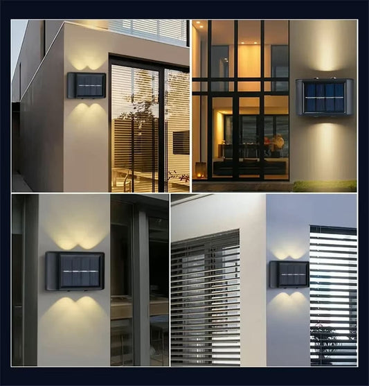 Verthara Solar LED Outdoor Wall Light – Waterproof - Auto On/Off - Warm White - Durable ABS - Easy Installation - IP65 Rated