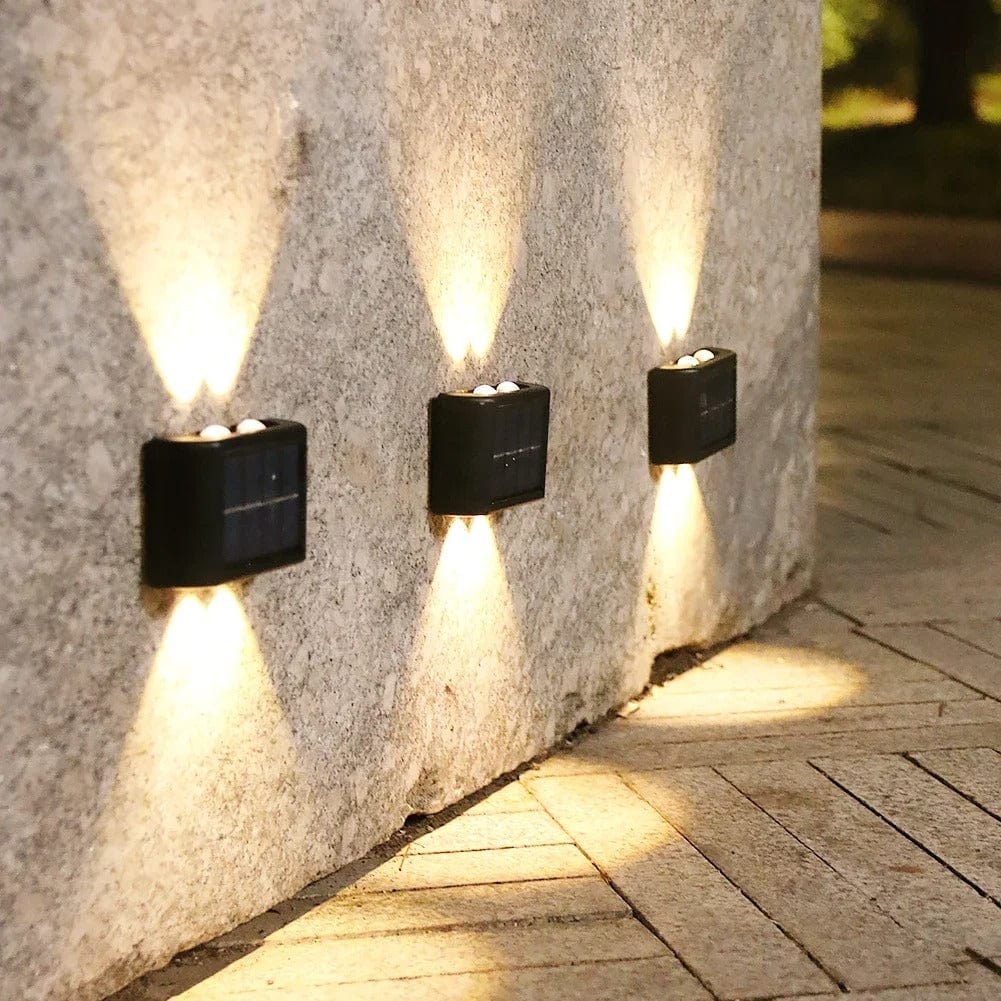 Verthara Solar LED Outdoor Wall Light – Waterproof - Auto On/Off - Warm White - Durable ABS - Easy Installation - IP65 Rated