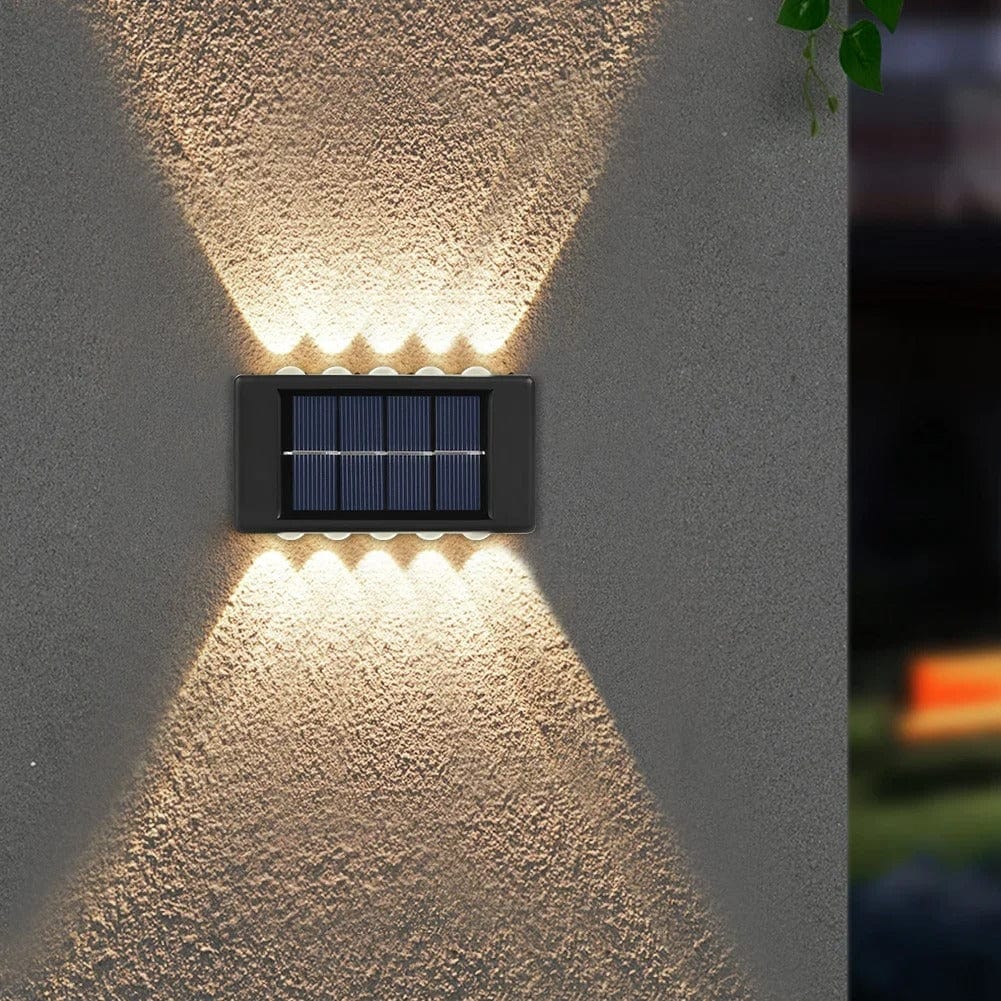 Verthara Solar LED Outdoor Wall Light – Waterproof - Auto On/Off - Warm White - Durable ABS - Easy Installation - IP65 Rated