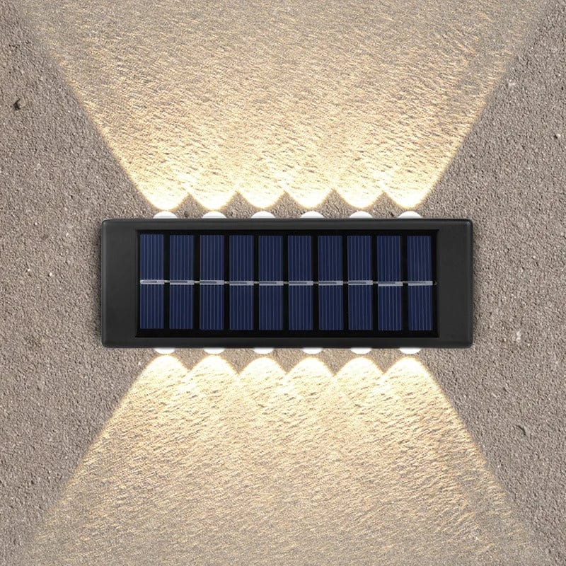 Verthara Solar LED Outdoor Wall Light – Waterproof - Auto On/Off - Warm White - Durable ABS - Easy Installation - IP65 Rated