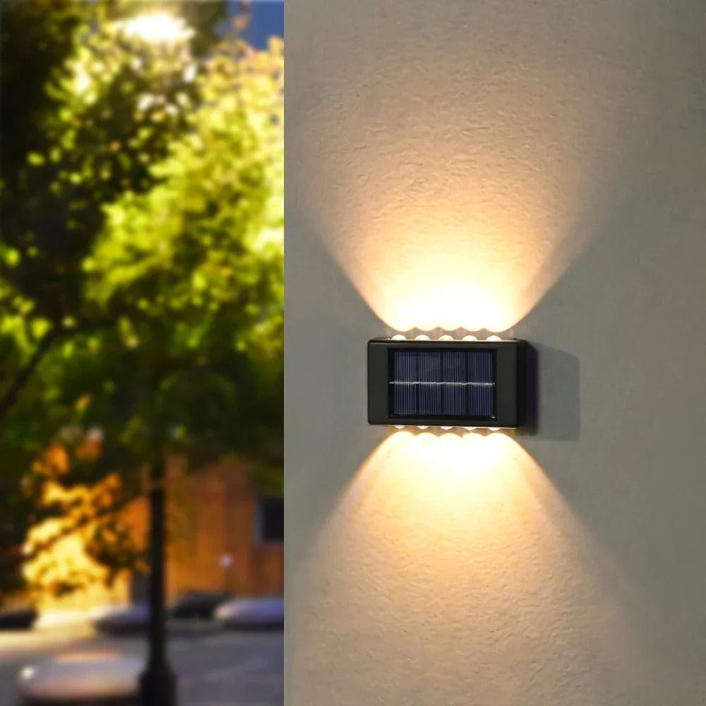 Verthara Solar LED Outdoor Wall Light – Waterproof - Auto On/Off - Warm White - Durable ABS - Easy Installation - IP65 Rated