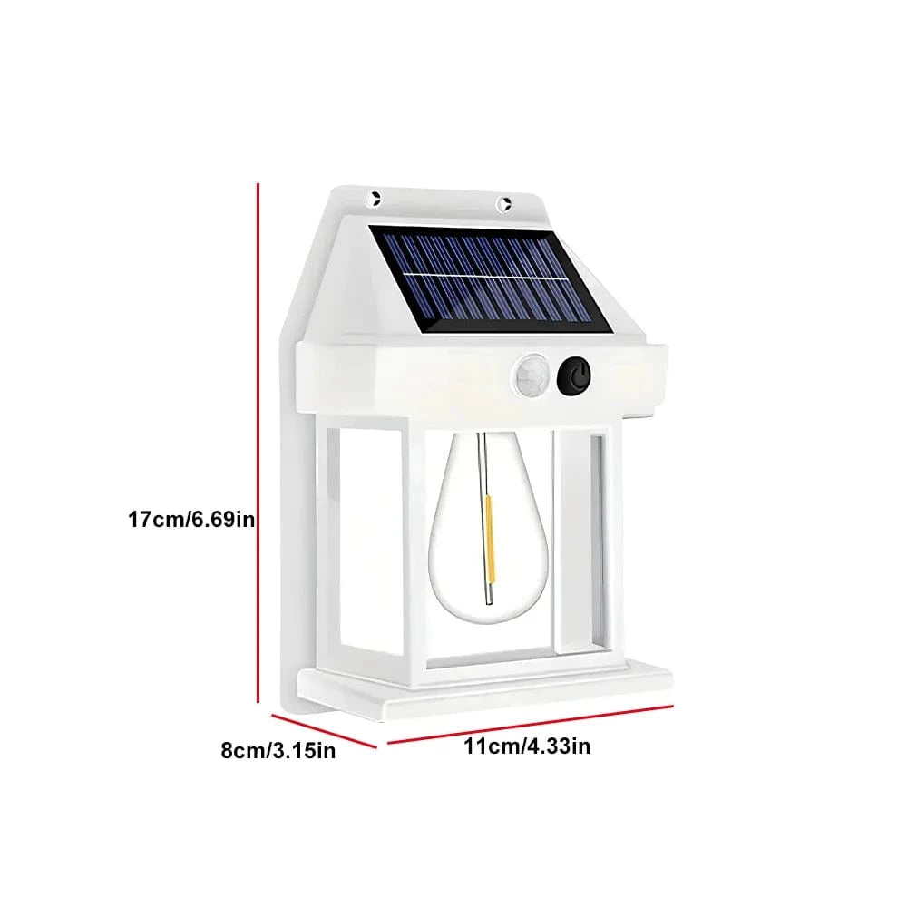 Verthara Solar LED Outdoor Wall Light With Motion Sensor – Energy-Efficient - Waterproof - Warm Light - Three Lighting Modes - Ideal For Gardens