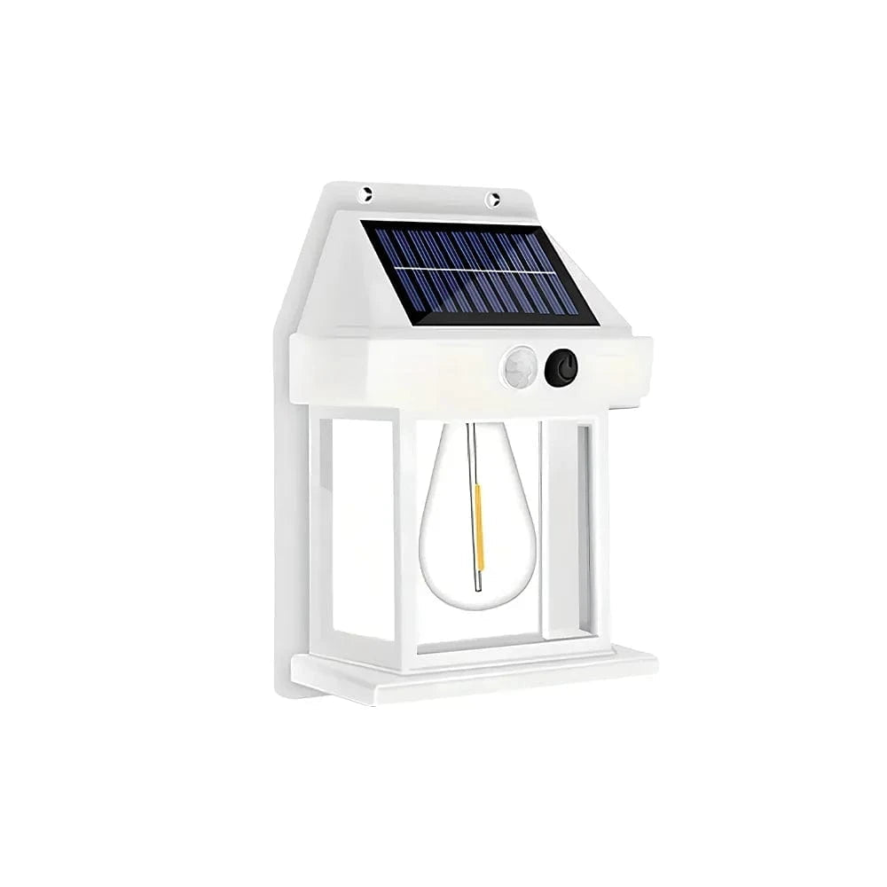 Verthara Solar LED Outdoor Wall Light With Motion Sensor – Energy-Efficient - Waterproof - Warm Light - Three Lighting Modes - Ideal For Gardens White / 1