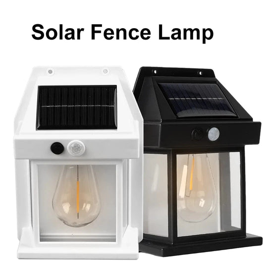 Verthara Solar LED Outdoor Wall Light With Motion Sensor – Energy-Efficient - Waterproof - Warm Light - Three Lighting Modes - Ideal For Gardens