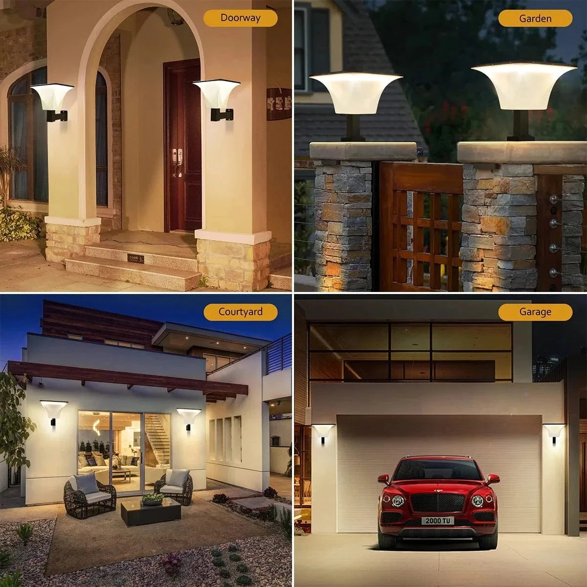 Verthara Solar LED Outdoor Wall Light with Radar Sensor - Waterproof Garden Lighting with Motion Sensor and Auto On/Off