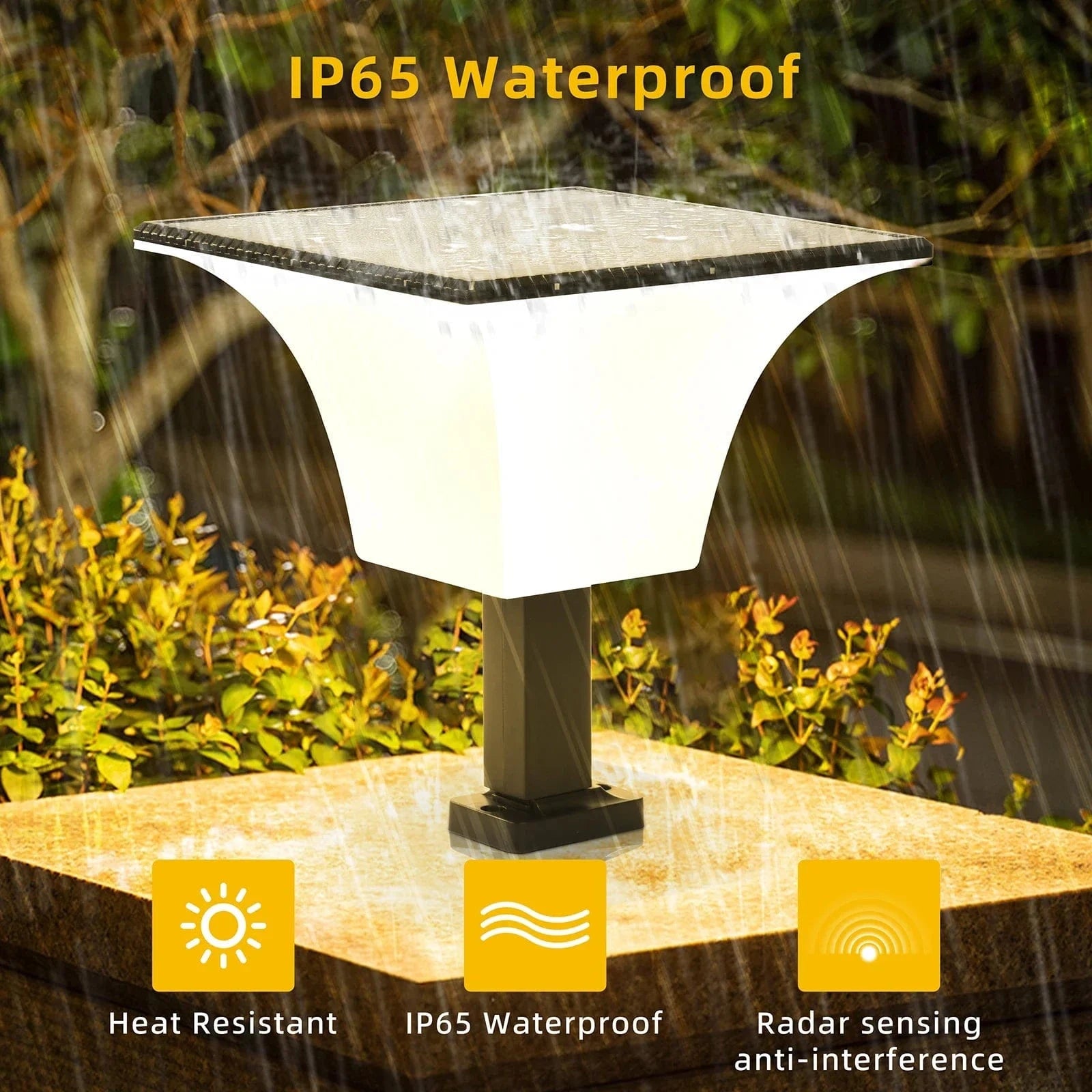 Verthara Solar LED Outdoor Wall Light with Radar Sensor - Waterproof Garden Lighting with Motion Sensor and Auto On/Off