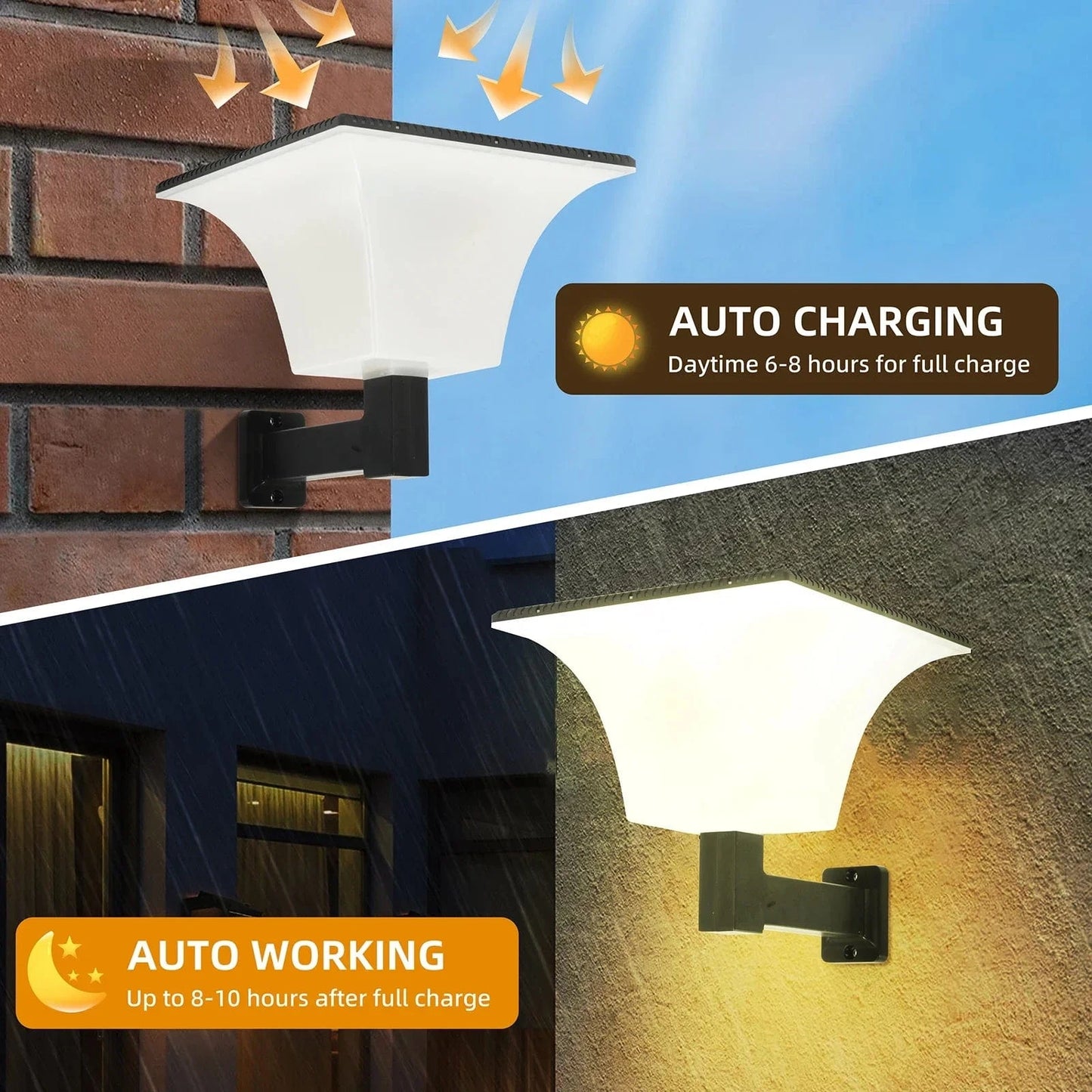 Verthara Solar LED Outdoor Wall Light with Radar Sensor - Waterproof Garden Lighting with Motion Sensor and Auto On/Off
