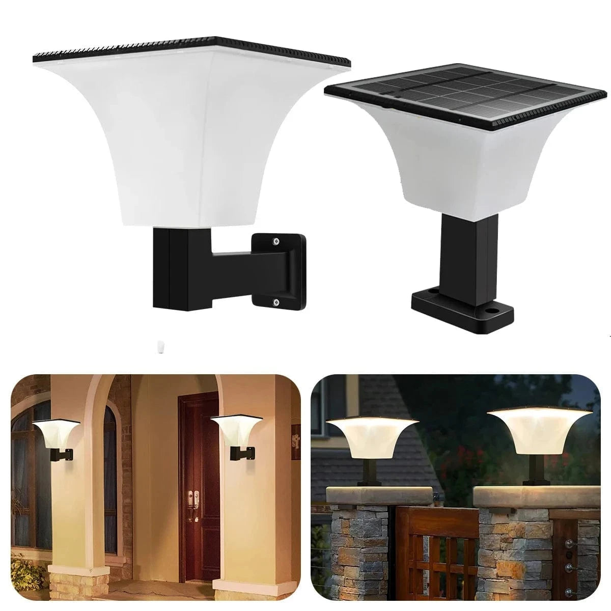 Verthara Solar LED Outdoor Wall Light with Radar Sensor - Waterproof Garden Lighting with Motion Sensor and Auto On/Off Cool White-6000K