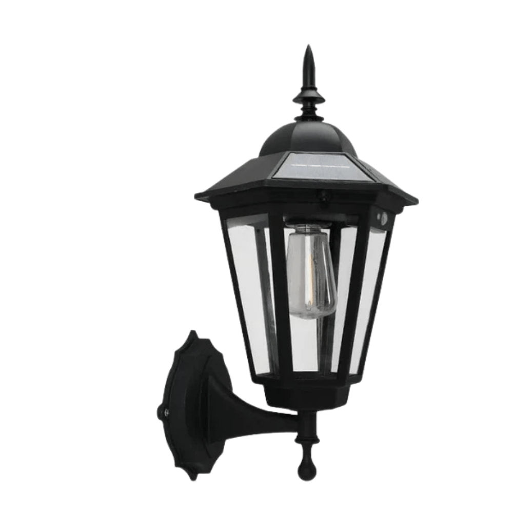 Verthara Solar LED Pathway Lights - Retro Design - Intelligent Light Control - Waterproof - Easy Installation - Two-Colour Options Black