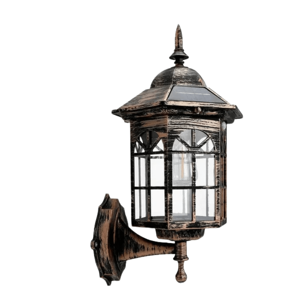 Verthara Solar LED Pathway Lights - Retro Design - Intelligent Light Control - Waterproof - Easy Installation - Two-Colour Options Antique brass