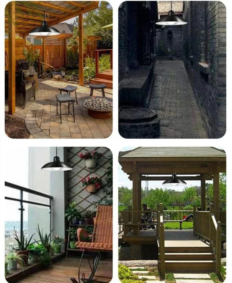 Verthara Solar LED Pendant Light With Remote Control – Waterproof - Double-Head Chandelier - Adjustable Colour Temperature - Indoor/Outdoor Use