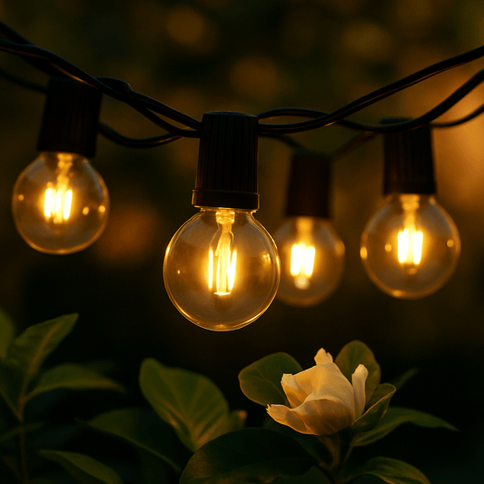 Verthara Solar LED String Lights – 20m - G40 Bulbs - Waterproof - Dimmable - USB & Solar Charging - 8 Lighting Modes - Ideal For Outdoor Decoration Default