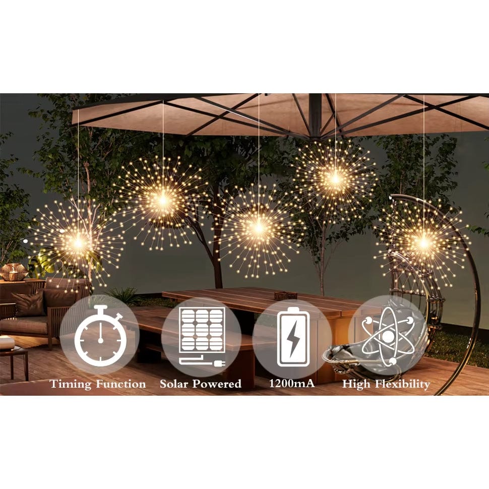 Verthara Solar LED String Lights With Copper Wire – Waterproof - Remote Control - 8 Modes - Decorative Outdoor Fairy Lights - Party - Garden Default
