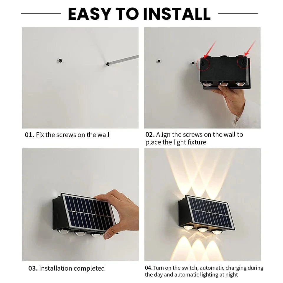 Verthara Solar LED Up and Down Wall Light - 4W to 8W