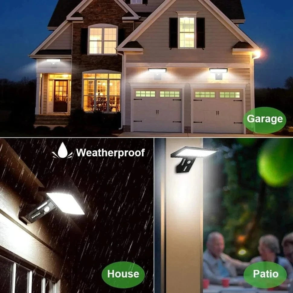 Verthara Solar Outdoor Motion Sensor Wall Light – IP65 Waterproof Garden Spotlight with 4 Lighting Modes Default