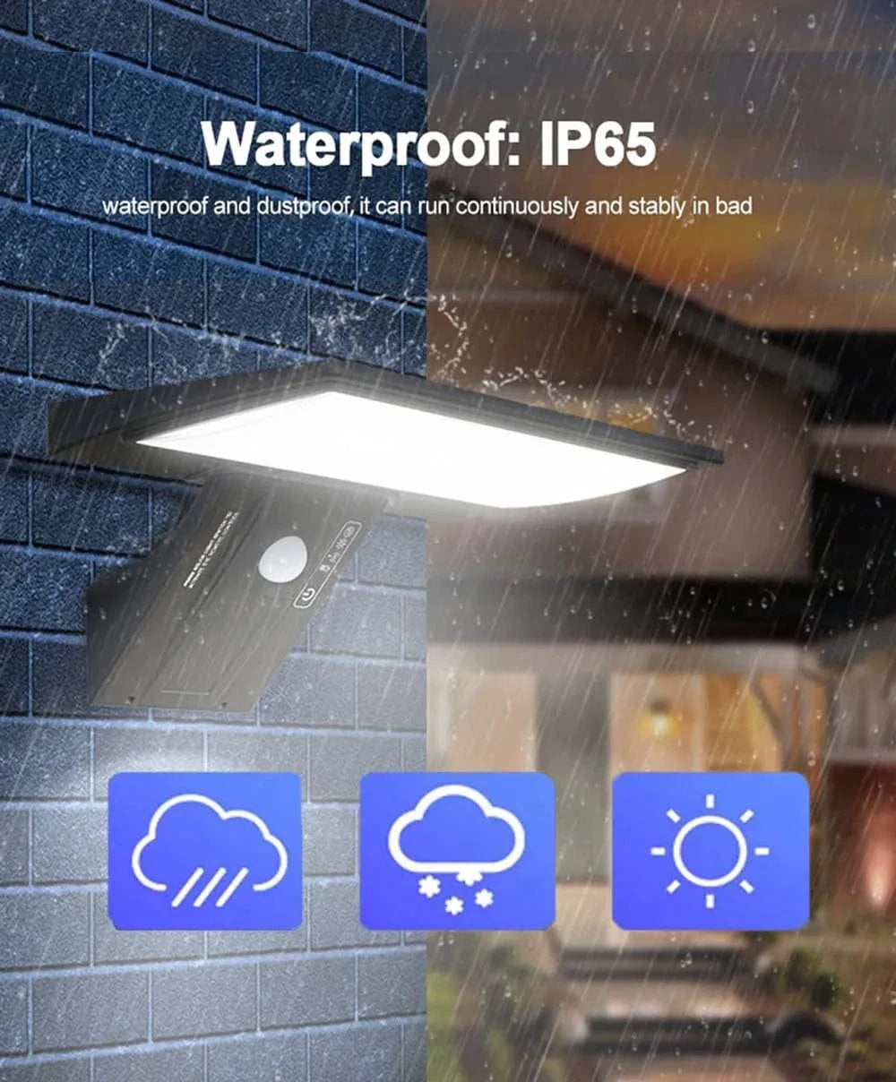 Verthara Solar Outdoor Motion Sensor Wall Light – IP65 Waterproof Garden Spotlight with 4 Lighting Modes Default