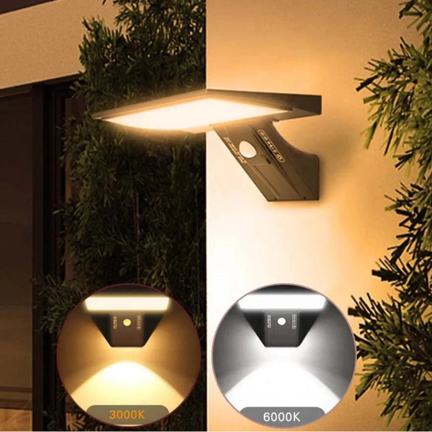 Verthara Solar Outdoor Motion Sensor Wall Light – IP65 Waterproof Garden Spotlight with 4 Lighting Modes Default