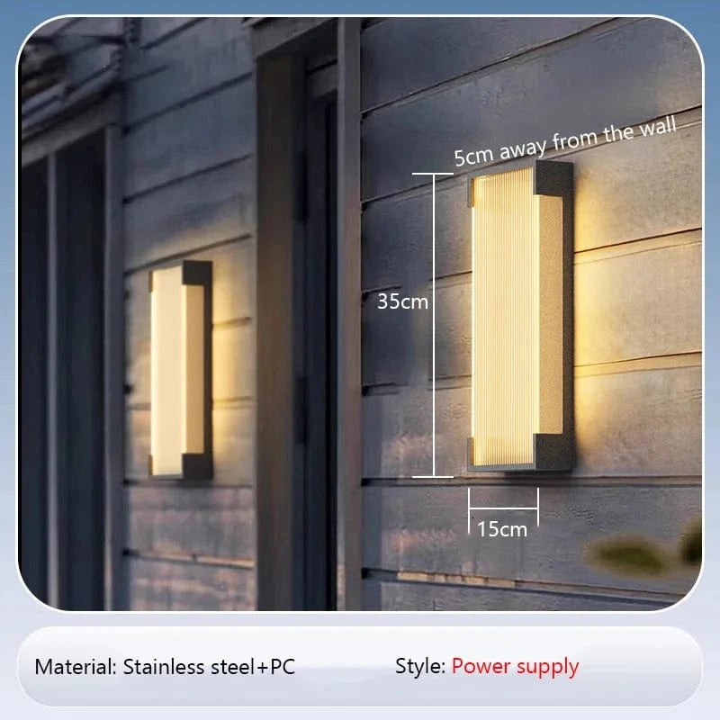 Verthara Solar Outdoor Wall Light – Waterproof Stainless Steel Garden Lantern with Automatic On/Off Sensor for Patios and Balconies A 35cm