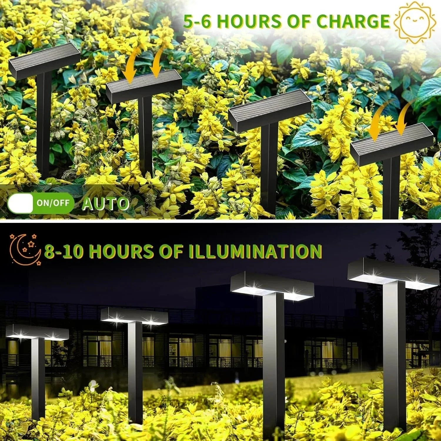 Verthara Solar Pathway Lights - 8 Pack Waterproof Solar Garden Lights for Outdoor Use with Efficient Charging and Automatic Operation