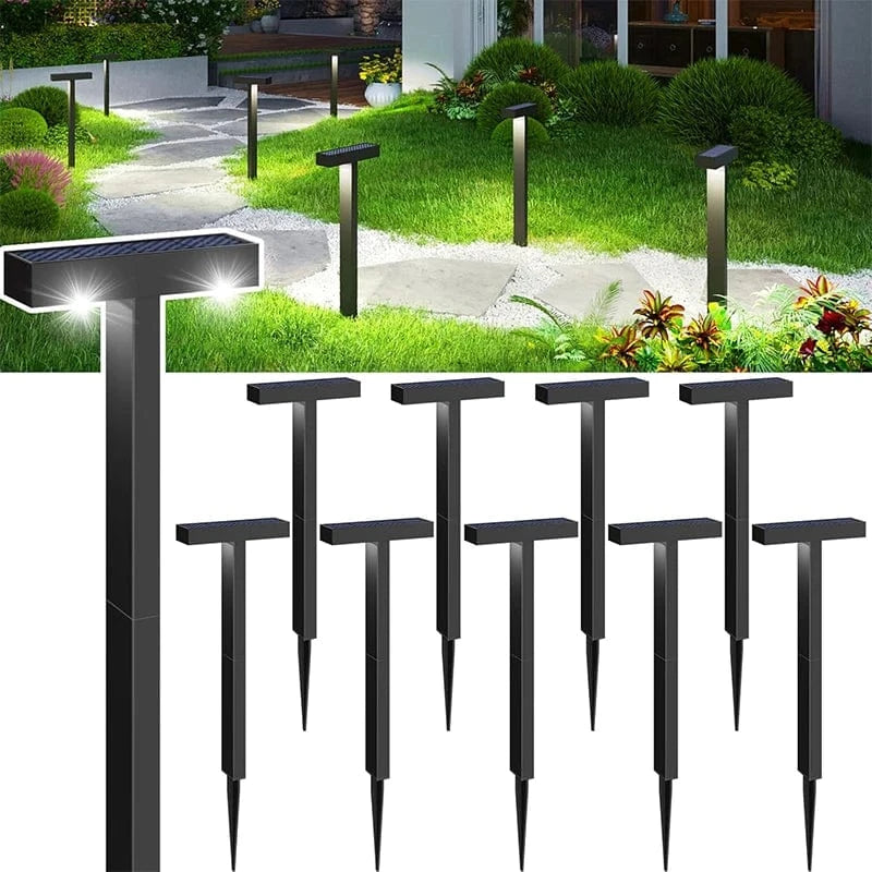 Verthara Solar Pathway Lights - 8 Pack Waterproof Solar Garden Lights for Outdoor Use with Efficient Charging and Automatic Operation