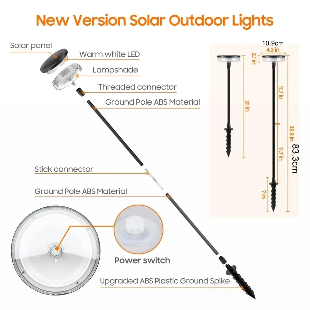 Verthara Solar Pathway Lights – IP65 Waterproof Outdoor Garden Lighting for Walkways and Patios, Durable Solar Footpath Lights Default